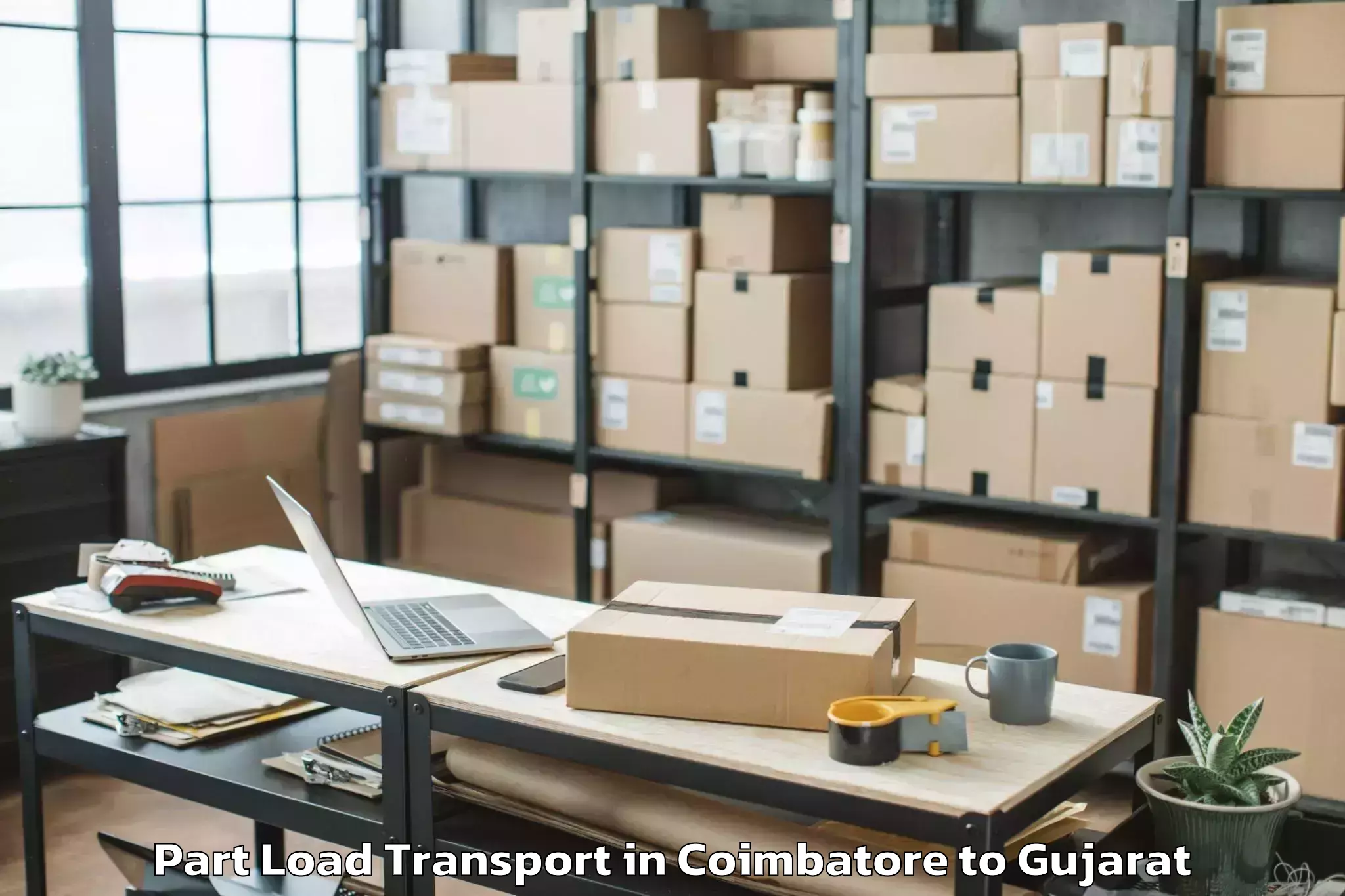 Book Coimbatore to Devgadh Baria Part Load Transport Online